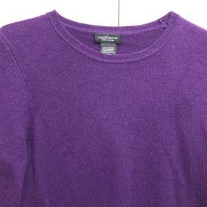Purple cashmere sweater! Never worn! Size large